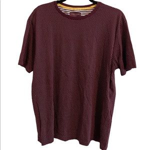 Denim & Flower Ricky Singh men's size large burgundy with white polka dots.